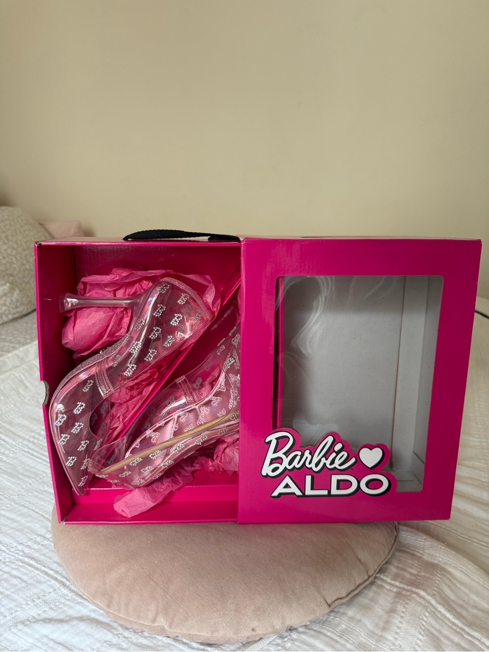 ALDO x Barbie Hot Pink Clear Rhinestone Heels - Picture 3 of 6